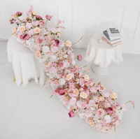 Guirlande florale et couronnes de roses artificielles de luxe LANJO, couleur ivoire, pour centre de table de mariage, décoration d'événements et de fêtes