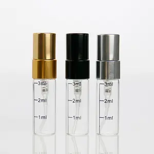 批发空液体香精样品喷雾瓶旅行玻璃容器1毫升2毫升3毫升样品香水瓶定制