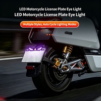 Vente en gros - Feu de plaque d'immatriculation universel 12V pour moto, LED œil de démon, clignotant d'avertissement, étanche, pour feu arrière de moto