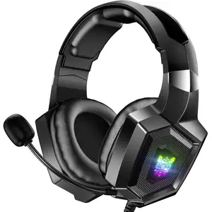 High Quality K8 Black Gaming Headset Light Weight Headphones Head-Wearing LED Display Headset for Laptop