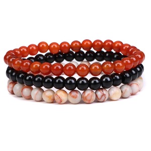 Nouveauté 3 pièces/ensemble 4 6 8MM pierre naturelle Yoga Bracelet en perles pour hommes ami cadeau bijoux à breloques Bracelet empilable multicouche - Product Image 3