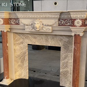 लक्जरी प्राकृतिक पत्थर काले संगमरमर की चिमनी कलात्मक नक्काशी के साथ - Product Image 6