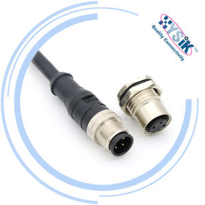 M12 wasserdichter Kabelst ecker, 3-poliger B-Code IP69K, Öl beständigkeit für Lebensmittel-und Getränke maschinen - Product Image 5