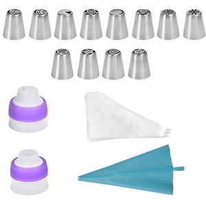 Nga đường ống lời khuyên thiết lập 12 Hoa <span class=keywords><strong>Frosting</strong></span> vòi phun Nga đường ống đóng băng lời khuyên cho bánh nướng cupcake Mẹo trang trí Kit - Product Image 4