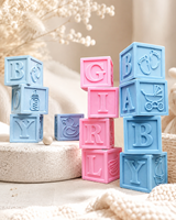 Moule en silicone personnalisé pour la fabrication de savons et de bougies, design bébé garçon ou fille, 4 cavités, petits blocs pour bébé, fait main, compatible lave-vaisselle