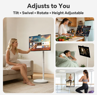 Écran tactile intelligent LED 120Hz, affichage numérique, téléviseur Android, système alimenté par batterie, téléviseur LCD portable, roues, affichage mobile, intérieur