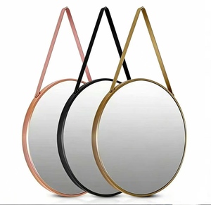 Miroir de salle de bain à cadre en alliage d'aluminium, miroir rond suspendu, miroir de maquillage et de coiffure, miroir décoratif mural - Product Image 1