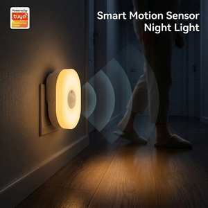 Détecteur de mouvement WiFi Tuya Smart Life avec veilleuse de protection 120 °   Détecteur de couleur RGB 5M, blanc chaud, luminosité progressive, minuterie - Product Image 1