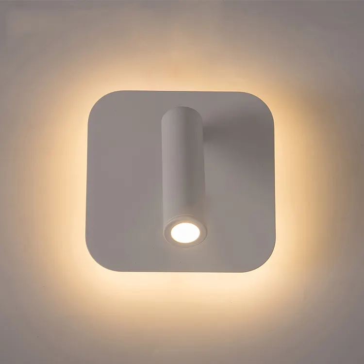 Горячая Распродажа алюминий 9 Вт белый спальни отеля современный квадратный прикроватная настенная лампа для чтения светодиодный настенный светильник