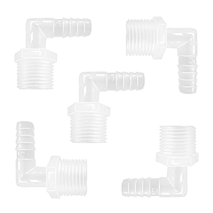 Raccord coudé en PP à filetage mâle pour tuyau, connecteur direct pour tuyau souple de jardin - Product Image 1