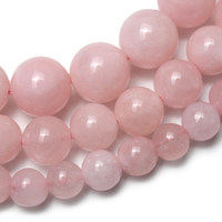Perles rondes en calcédoine rose Morgan, pierres naturelles polies, accessoires de bijoux DIY, nouveautés, vente en gros directe d'usine