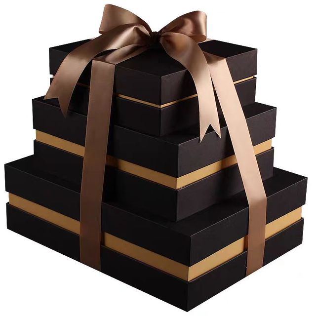 Custom Logo Luxury Matte Black 2 Pieces  Removable Lid Cardboard Packaging Paper Gift Box