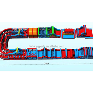 Château de saut de toboggan de parcours d'obstacles de couleur de marbre <span class=keywords><strong>pour</strong></span> des enfants adultes piscine gonflable de PVC de haute qualité de double voie sèche humide - Product Image 1