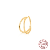 Nouveauté Gaby : Boucles d'oreilles clips et anneaux de nez tendance en argent sterling 925 plaqué or, sertissage griffe, bijoux fins pour femme, idéal pour les fiançailles