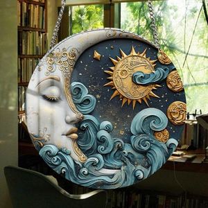 Custom Acrylic Round <b>Decorative</b> Pendant <b>Retro</b> Color Custom Pattern Car Home <b>Decoration</b> Pendant - Product Image 3