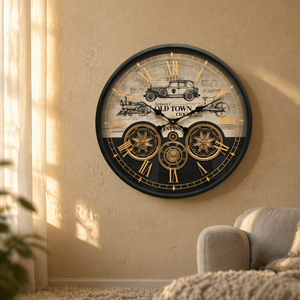 <span class=keywords><strong>Horloge</strong></span> murale <span class=keywords><strong>en</strong></span> métal steampunk industrielle à quartz <span class=keywords><strong>avec</strong></span> affichage à aiguilles, engrenages mobiles, chiffres romains vintage pour la maison - Product Image 5