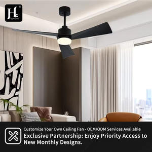 Ventilador de Techo Moderno con Aspas de Madera LED Reversibles, Motor de CC de 6 Velocidades, 3 Colores y Cuerpo de Lámpara de ABS para Oficina en Casa, Perfil Bajo - Product Image 5