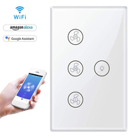 Công Tắc Điều Chỉnh Quạt Trần Wifi Thông Minh/Công Tắc Đèn Quạt Wifi Tương Thích Với Alexa/GoogleHome/IFTTT