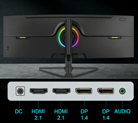 Écran de jeu incurvé 49 pouces 5K DQHD 165 Hz, moniteurs d'ordinateur AMD FreeSync, moniteurs de trading 49 pouces avec DP pour la montage vidéo