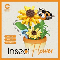 Jouet de construction de fleurs éternelles en pot Flower Room Elves 7337-7340 en plastique ABS, ensemble de 200-300 pièces, pour les 14 ans et plus, unisexe