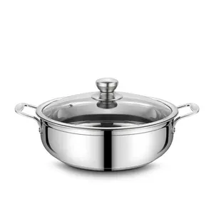 Hot Sale Thickened 304 Stainless Steel Hot Pot 28 cm Soup & Stock Pots With Lid