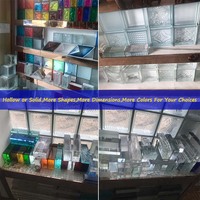 Brique en verre artistique à motif de gouttelettes de pluie pour salle de bain, blocs de verre creux, briques de verre pour fenêtre, blocs de verre pour architecture murale