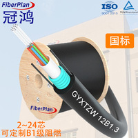 Guanyong luar ruangan kabel optik lapis baja Mode tunggal pabrik langsung 2-Core 4-Core 6-Core 24-Core GYXTZW tahan api 1km
