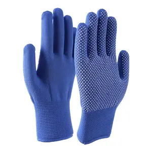 Gants à pois en PVC tricotés à 13 aiguilles en nylon antidérapants, résistants à l'usure et respirants pour la conduite, le travail et l'emballage des gants à main
