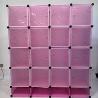 Armoire de Rangement Pliante DIY Portable en Tissu Modèles en Plastique Fille Cabinet Style Maître en Ligne Construite Bébé Maison Salon