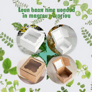 Boîtes d'emballage cadeau en carton ondulé biodégradable et écologique avec vernissage pour pâtisseries, petits gâteaux, tartes, cupcakes - Product Image 2
