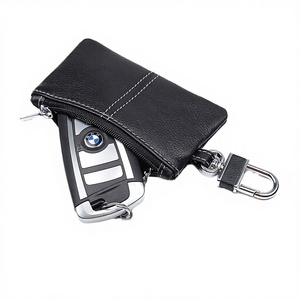 Porte-clés et porte-monnaie antivol en cuir véritable pour homme - Style vintage - Product Image 3