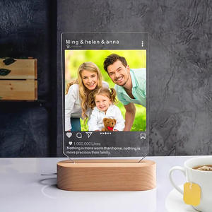 Lampe de nuit 3D en acrylique style INS, design moderne et simple, commande par bouton, cadeau créatif unique pour petite amie, cadeau de vacances, ETSY - Product Image 4