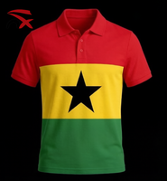 Chemises personnalisées pour supporters de football, manches courtes, imprimées, drapeau du Ghana, polo pour les matchs sportifs 2026