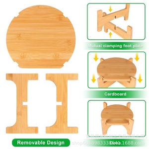 Estante de almacenamiento transfronterizo de madera para barriles de bebidas, soporte para botellas de vino espumoso de vidrio, estante base para macetas de flores y bonsáis de balcón - Product Image 4