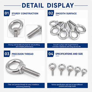 Di alta qualità in acciaio inox M4 M6 <span class=keywords><strong>M8</strong></span> M10 <span class=keywords><strong>bulloni</strong></span> di sollevamento a occhio testa girevole anello con finitura semplice ad alta resistenza <span class=keywords><strong>bulloni</strong></span> a vite - Product Image 4