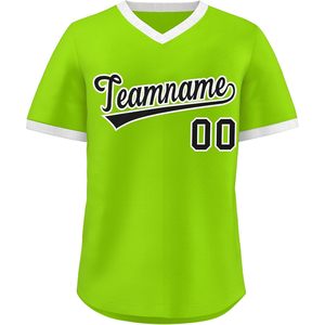 Maillot de baseball personnalisé à col en V, uniforme de sport unisexe cousu, anti-humidité, nom de l'équipe 00 - Product Image 1