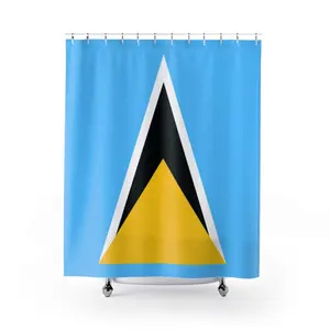 Tirai mandi St Lucia, Tirai mandi poliester bendera negara nasional, tirai kamar mandi cetak kustom tahan air