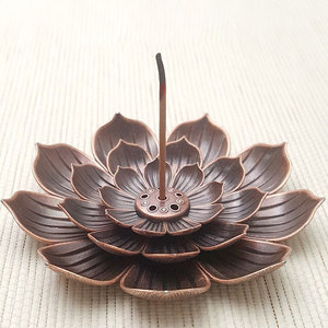 Porte-<span class=keywords><strong>encens</strong></span> Lotus en laiton avec cascade reflux bâtons de brûleur d'<span class=keywords><strong>encens</strong></span> en métal pour la méditation Yoga décor maison - Product Image 1