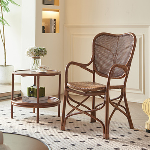Chaise longue en rotin écologique personnalisable, chaise de salle à manger en rotin, style français, mobilier d'intérieur pour restaurant, café, balcon - Product Image 3