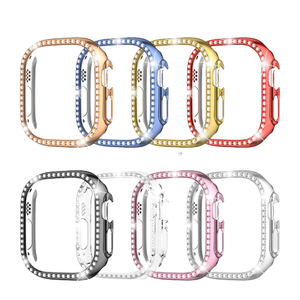 เคสพีซีติดเพชรอิเล็คโทรเพลทสำหรับแอปเปิ้ลวอทช์ S10 <span class=keywords><strong>S8</strong></span>ขนาด41มม. 49มม. 40มม. 44มม. 42มม. 46มม. บั๊มเปอร์กระจกนิรภัยแบบอัลตร้าบั๊มเปอร์ - Product Image 3