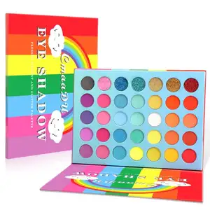 Paleta de sombras de ojos de 35 colores, sin logotipo, Etiqueta Privada, brillo de vacaciones, maquillaje impermeable, paleta de sombras de ojos de Halloween