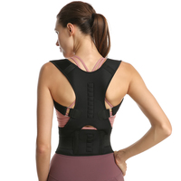 Ceinture de soutien dorsale ajustable et magnétique, correcteur de posture pour adulte unisexe, sac noir à fermeture éclair, soutien d'épaule universel pour femmes, minceur