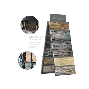 Exhibidor de Azulejos de Piedra con Ruedas Móviles y Paneles LED para Venta al por Mayor, Estante de Exhibición de Azulejos y Mármol - Product Image 1