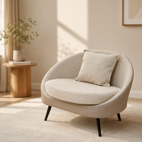 Canapé modulaire en tissu de style italien, convertible, une place, confortable, moderne, pour salon de villa, fauteuil pivotant rond