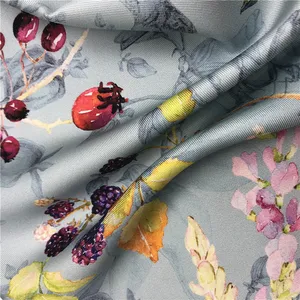 Hot Selling Beautiful Designs Digital Printing Pure Silk Twill Fabric