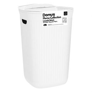 Porta biancheria <b>plastica</b> riciclata (50Lt) DOMUS HOME COLLECTION Bianco 90200 - Product Image 2