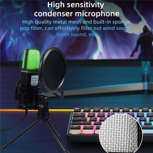 RGB Loại Âm Nhạc Ghi Studio Live Streaming Podcast Phát Sóng Thiết Bị Ghi Âm Microphone Với Tripod - Product Image 3