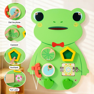 Монтессори сенсорная настенная панель для детей, развивающая доска для малышей, настенная доска для занятий, деревянная сенсорная игрушка с мультяшными персонажами - Product Image 4