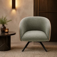 Fauteuil de réception de bureau rembourré avec accoudoirs intégrés, dossier incurvé et assise rembourrée pour salon, chambre, coin lecture, ou espace détente