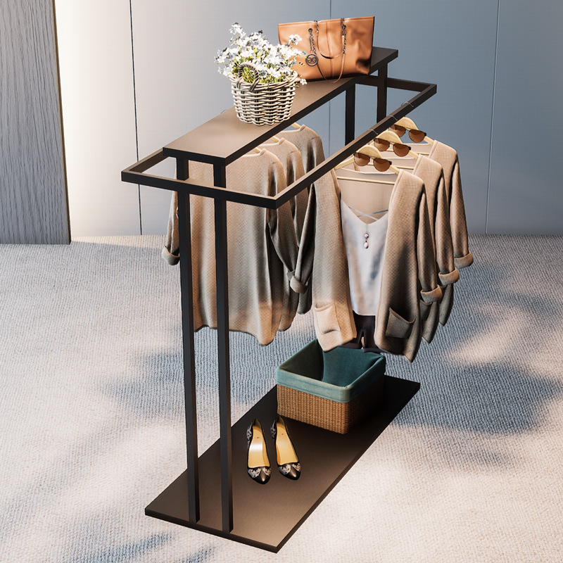 clothes rack for clothing store golden